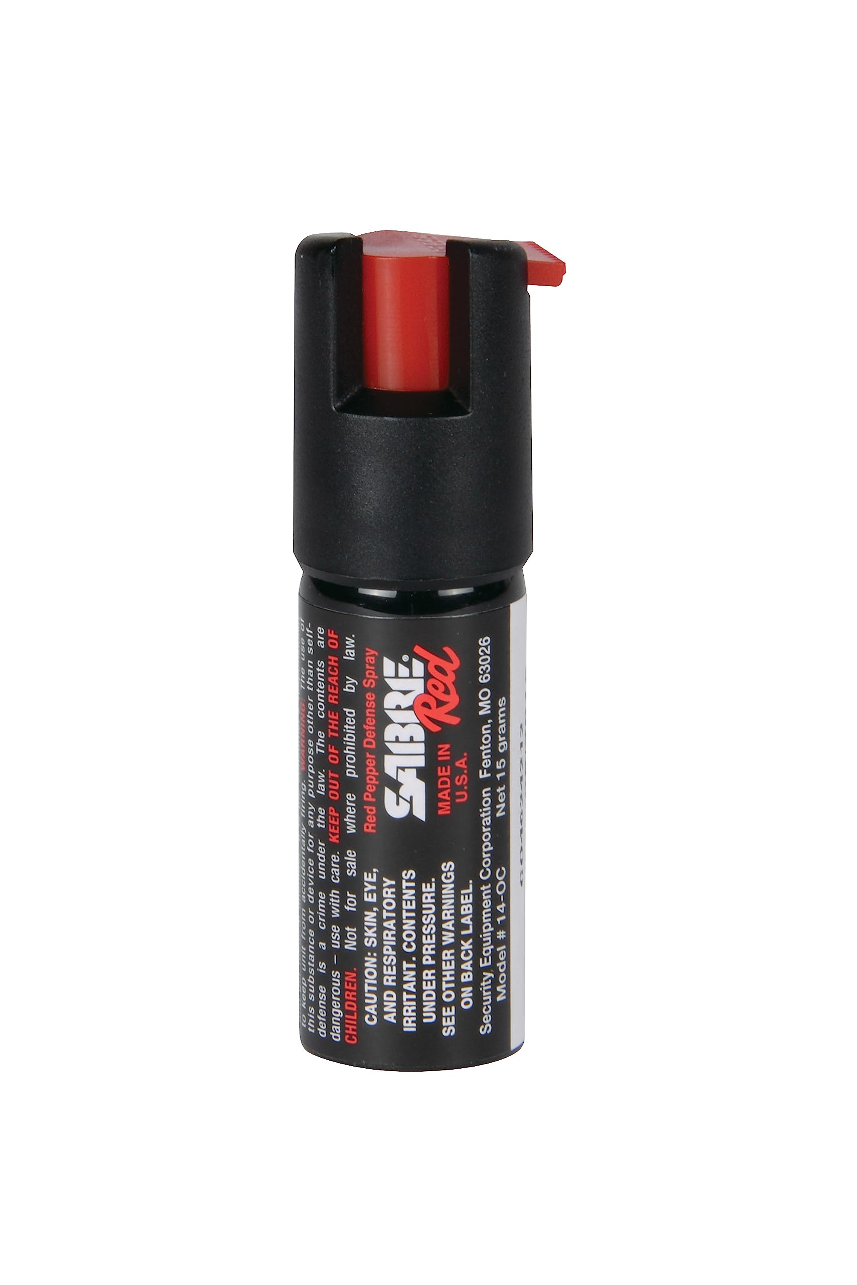 SABRE RED Maximum Strength Pepper Spray Compact Refill Unit, 25 Bursts, 10-Foot (3-Meter) Range, Made in the USA, Black , .54 oz.