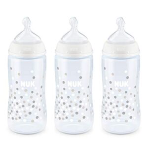 nuk perfect fit baby bottle, dots, 3 count (pack of 1 )
