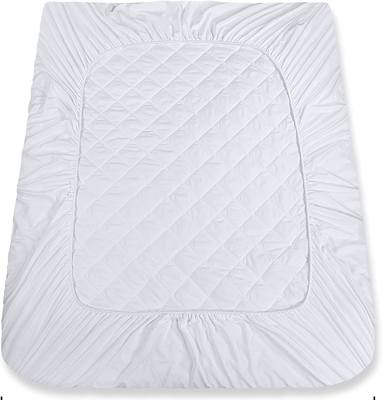 Cot Size Mattress Pad Waterproof Quilted,Cotton Top Soft Protector Cover Quilted Fitted Mattress ProtectorFits Narrow Twin/Camp Bunk/Rvs Bunk/Guest Beds 30" X 75" X 10"