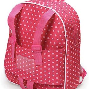 Badger Basket Toy Doll Travel Backpack Storage Bag for 18 inch Dolls - Pink/Star