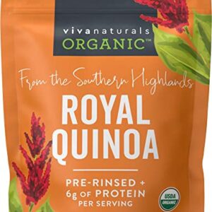 Viva Naturals Organic Quinoa, 4 lb - Plant Based Protein, Fiber and Iron - Pre-Washed Whole Grain Rice and Pasta Substitute for Quinoa Salad - USDA Organic, Gluten Free, Vegan, Non-GMO and Kosher