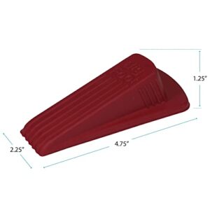 MASTER MANUFACTURING Big Foot ColorStop Floor Doorstop Wedge, Heavy Duty Non-Slip Large Rubber Door Stopper, Match Carpet or Floor Color, Made in the USA, Red