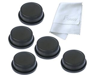 (5 pack) f mount rear lens cap body cover set, nikkor lens cap, f mount body cover, ccd sensor dust protective caps, compatible with nikon dslr camera and lenses