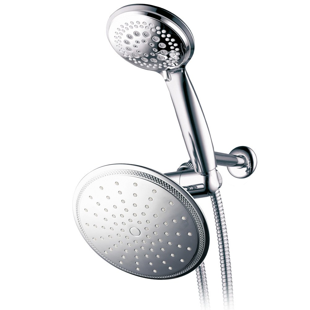 Dream Spa 3-way 8-Setting Rainfall Shower Head and Handheld Shower Combo (Chrome). Use Luxury 7-inch Rain Showerhead or 7-Function Hand Shower for Ultimate Spa Experience!