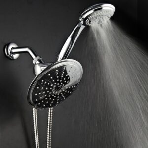 Dream Spa 3-way 8-Setting Rainfall Shower Head and Handheld Shower Combo (Chrome). Use Luxury 7-inch Rain Showerhead or 7-Function Hand Shower for Ultimate Spa Experience!