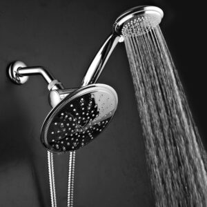 Dream Spa 3-way 8-Setting Rainfall Shower Head and Handheld Shower Combo (Chrome). Use Luxury 7-inch Rain Showerhead or 7-Function Hand Shower for Ultimate Spa Experience!