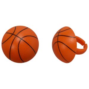 basketball cupcake rings - 24 ct