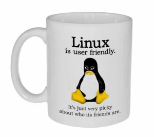 neurons not included funny linux coffee or tea mug -linux is user friendly - geek mug - office mug