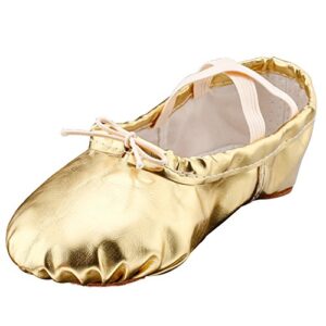 msmax ballet shoes for girls toddler boys split sole dance slipper gold costume shoes 6 m us big kid