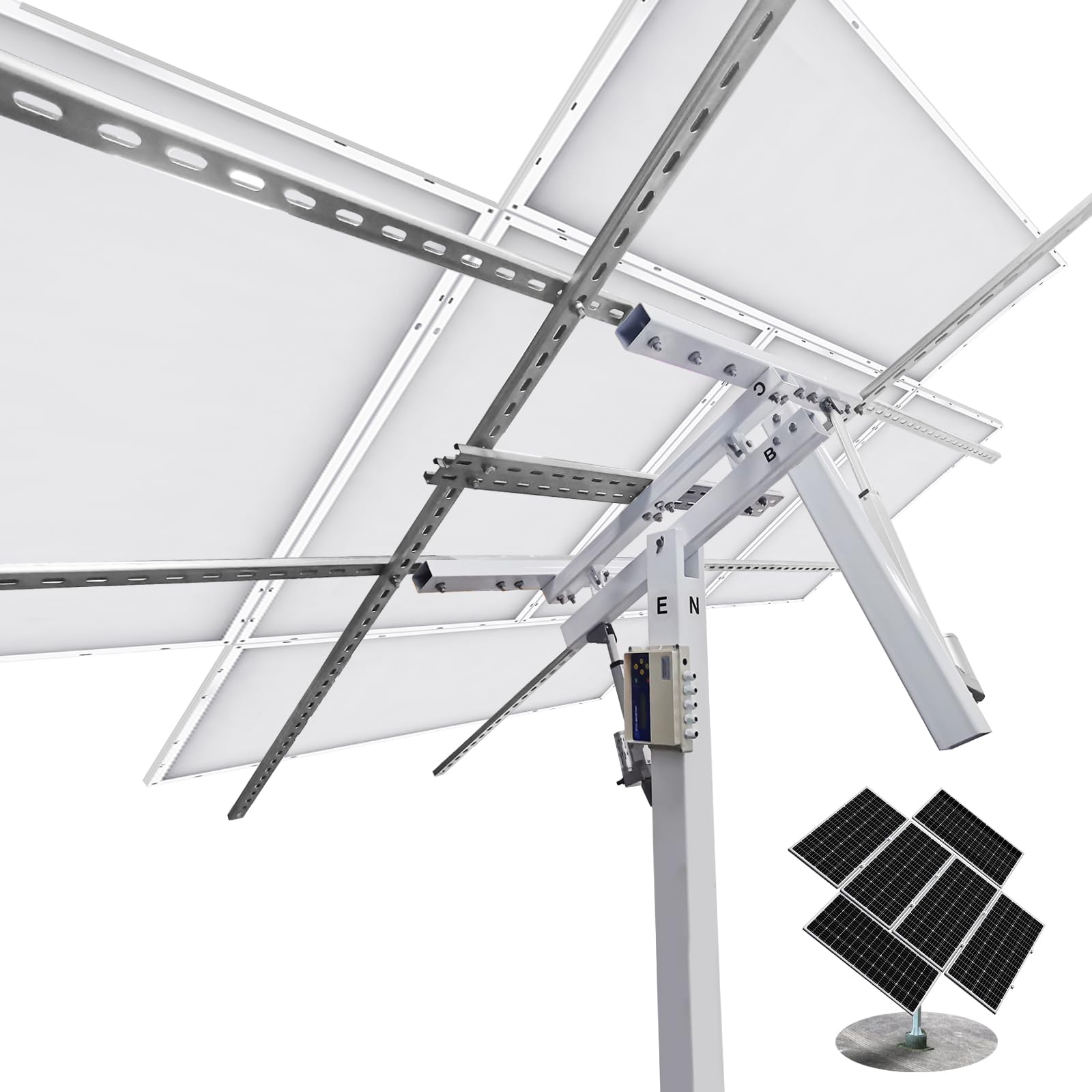 ECO-WORTHY Solar Panel Dual Axis Tracking System (Increase 40% Power) with Tracker Controller, Complete Solar Tracker Kit, Ideal for Different Solar Panels, for Yard/Farm/Field