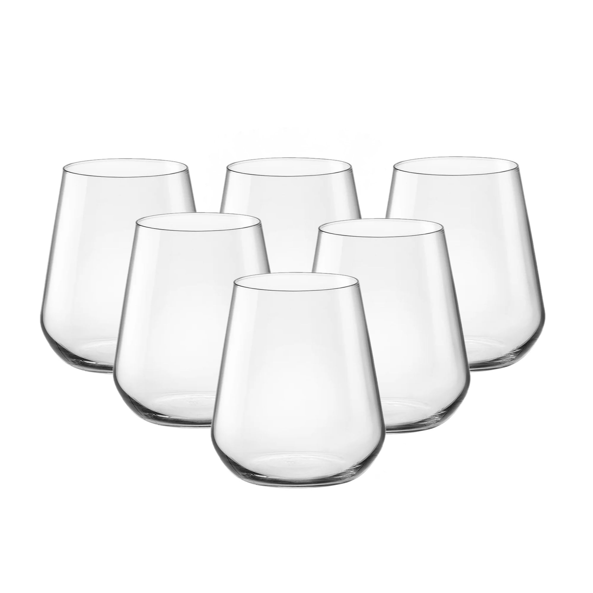 Bormioli Rocco Inalto Stemless Wine Glass, 15-3/4-Ounce, Set of 6