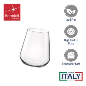Bormioli Rocco Inalto Stemless Wine Glass, 15-3/4-Ounce, Set of 6