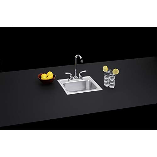 Elkay DSEP1515C Dayton Single Bowl Drop-in Stainless Steel Bar Sink + Faucet Kit