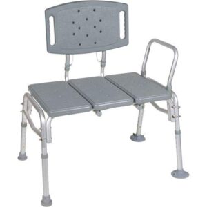 healthline transfer bench adjustable height 500 lbs, heavy duty bariatric tub transfer bench with back, non-slip seat, bath shower bench chair for bathroom for elderly disabled