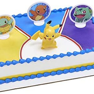 DecoSet® Pokemon Light Up Pikachu Cake Topper, 4 - Piece Decoration Set, Birthday Decorations For All Size and Shape Cakes