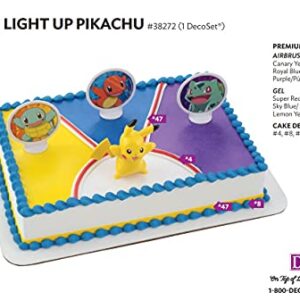 DecoSet® Pokemon Light Up Pikachu Cake Topper, 4 - Piece Decoration Set, Birthday Decorations For All Size and Shape Cakes