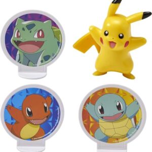 DecoSet® Pokemon Light Up Pikachu Cake Topper, 4 - Piece Decoration Set, Birthday Decorations For All Size and Shape Cakes