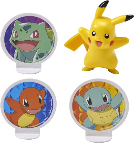 DecoSet® Pokemon Light Up Pikachu Cake Topper, 4 - Piece Decoration Set, Birthday Decorations For All Size and Shape Cakes