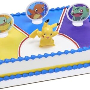 DecoSet® Pokemon Light Up Pikachu Cake Topper, 4 - Piece Decoration Set, Birthday Decorations For All Size and Shape Cakes