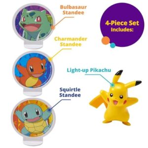 DecoSet® Pokemon Light Up Pikachu Cake Topper, 4 - Piece Decoration Set, Birthday Decorations For All Size and Shape Cakes