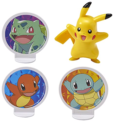 DecoSet® Pokemon Light Up Pikachu Cake Topper, 4 - Piece Decoration Set, Birthday Decorations For All Size and Shape Cakes