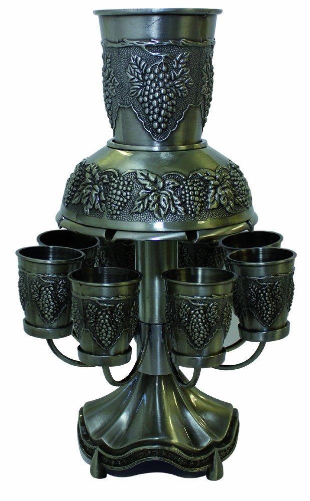 Majestic Giftware FWA04710KH 8-Cup Wine Fountain, 11.5-Inch, Pewter Plated