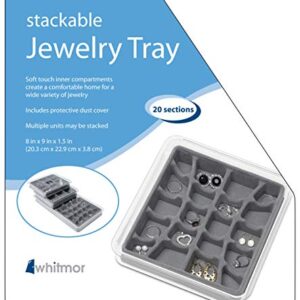 Whitmor Stackable Jewelry Tray 20-Section Gray