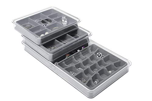 Whitmor Stackable Jewelry Tray 20-Section Gray