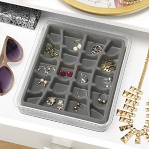 Whitmor Stackable Jewelry Tray 20-Section Gray