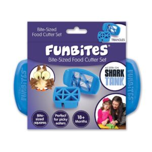 funbites food cutter for kids, blue triangles