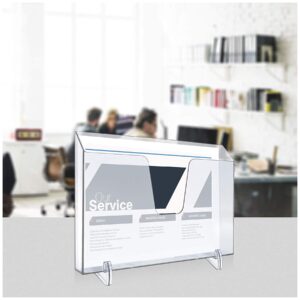 Acrimet Pocket File Holder Horizontal Design Brochure Display (for Wall Mount or Countertop Use) (Removable Supports Included) (Letter Size) (Clear Crystal Color)