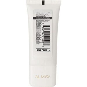 Almay Anti-Aging Foundation, Smart Shade Face Makeup, Medium Coverage, Natural Finish with SPF 20, Hypoallergenic-Fragrance Free, Dermatologist Tested, 100 My Best Light, 1 Oz