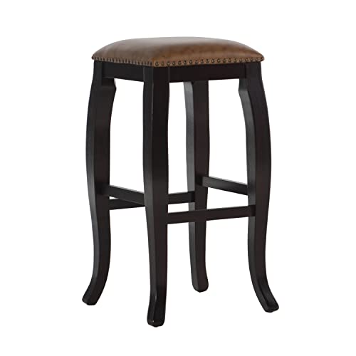 Linon San Francisco Square Top Bar Stool, Caramel