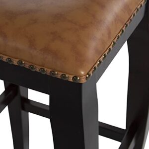 Linon San Francisco Square Top Bar Stool, Caramel