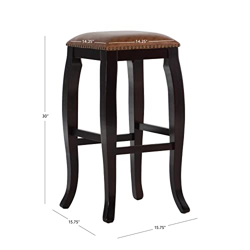 Linon San Francisco Square Top Bar Stool, Caramel