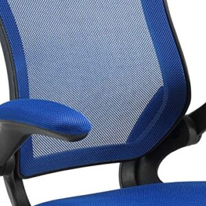 Modway Veer Drafting Chair - Reception Desk Chair - Flip-Up Arm Drafting Chair in Blue