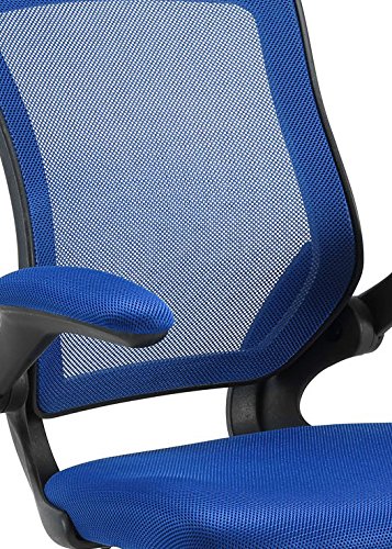 Modway Veer Drafting Chair - Reception Desk Chair - Flip-Up Arm Drafting Chair in Blue