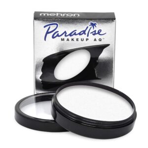 mehron makeup paradise makeup aq pro size | stage & screen, face & body painting, special fx, beauty, cosplay, and halloween | water activated face paint & body paint 1.4 oz (40 g) (white)