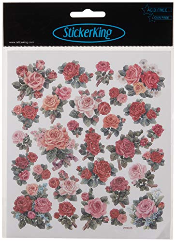 Tattoo King SK129MC-4911 Multicolored Sticker, Classic Roses