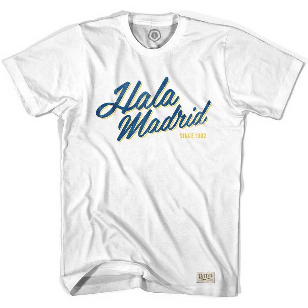 Real Madrid Hala Madrid T-Shirt, White, X Large