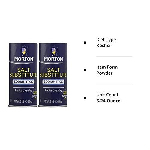 Morton Salt Substitute, 3.12 oz, 2 pk