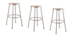 national public seating 6230-cn steel stool with 30" hardboard seat, grey (pack of 3)