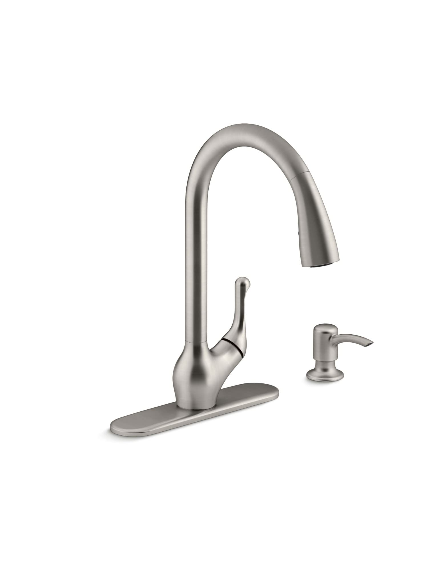 KOHLER R776-SD-VS Barossa Kitchen Faucet with Soap/Lotion Dispenser, Vibrant Stainless