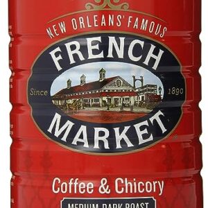 French Market Coffee & Chicory Medium-Dark Roast Ground Coffee, 12oz Can (Pack of 1)