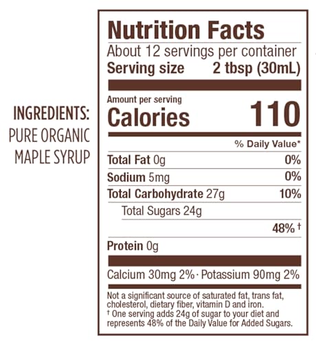 Butternut Mountain Farm 100% Pure Organic Maple Syrup From Vermont, Grade A (Prev. Grade B), Dark Color, Robust Taste, All Natural, Easy Squeeze, 12 Fl Oz