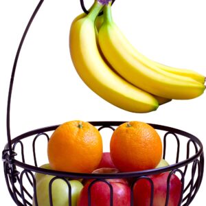 Deco Brothers Fruit Bowl with Banana Holder, Bronze