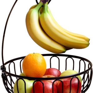 Deco Brothers Fruit Bowl with Banana Holder, Bronze