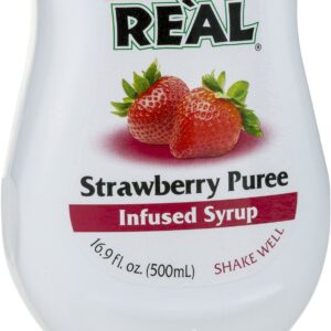 Strawberry Reàl, Strawberry Puree Infused Syrup, 16.9 FL OZ Squeezable Bottle (Pack of 1)