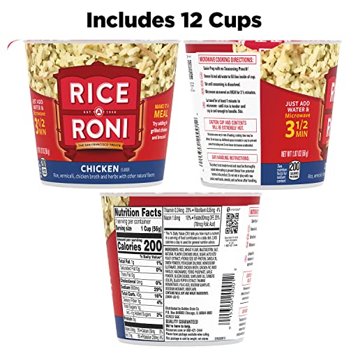 Rice-A-Roni Cups, Chicken Flavor, 1.97oz pack of 12 cups