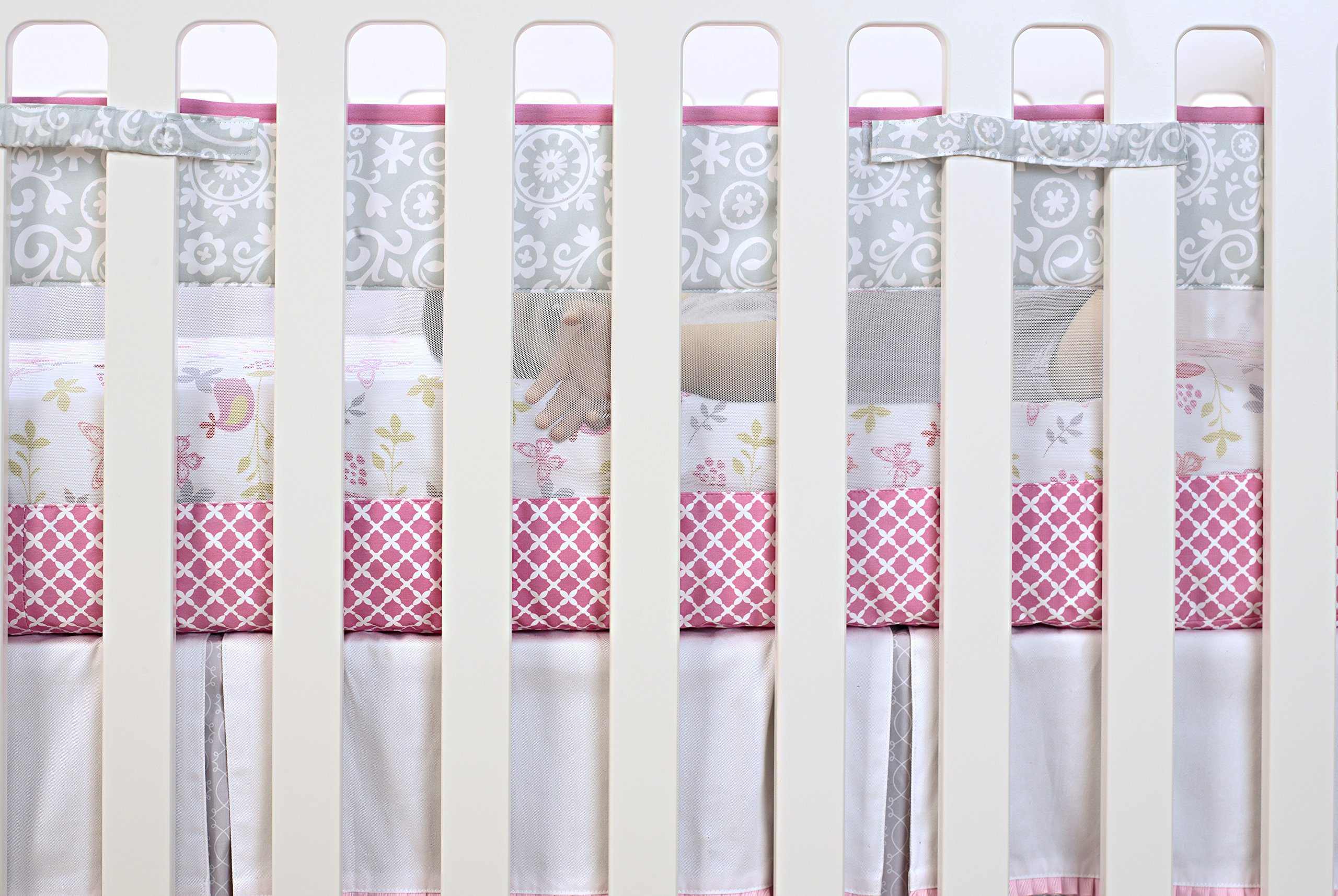 Just Born Botanica Fresh Air Crib Liner, Pink/Floral